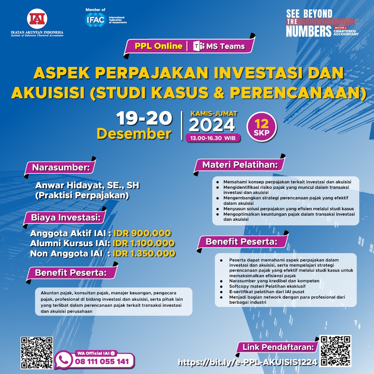 Aspek Perpajakan Investasi dan Akuisisi (Studi kasus & Perencanaan)